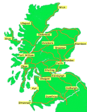 Scotland map towns