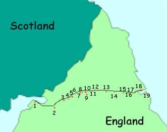 map of Hadrians Wall
